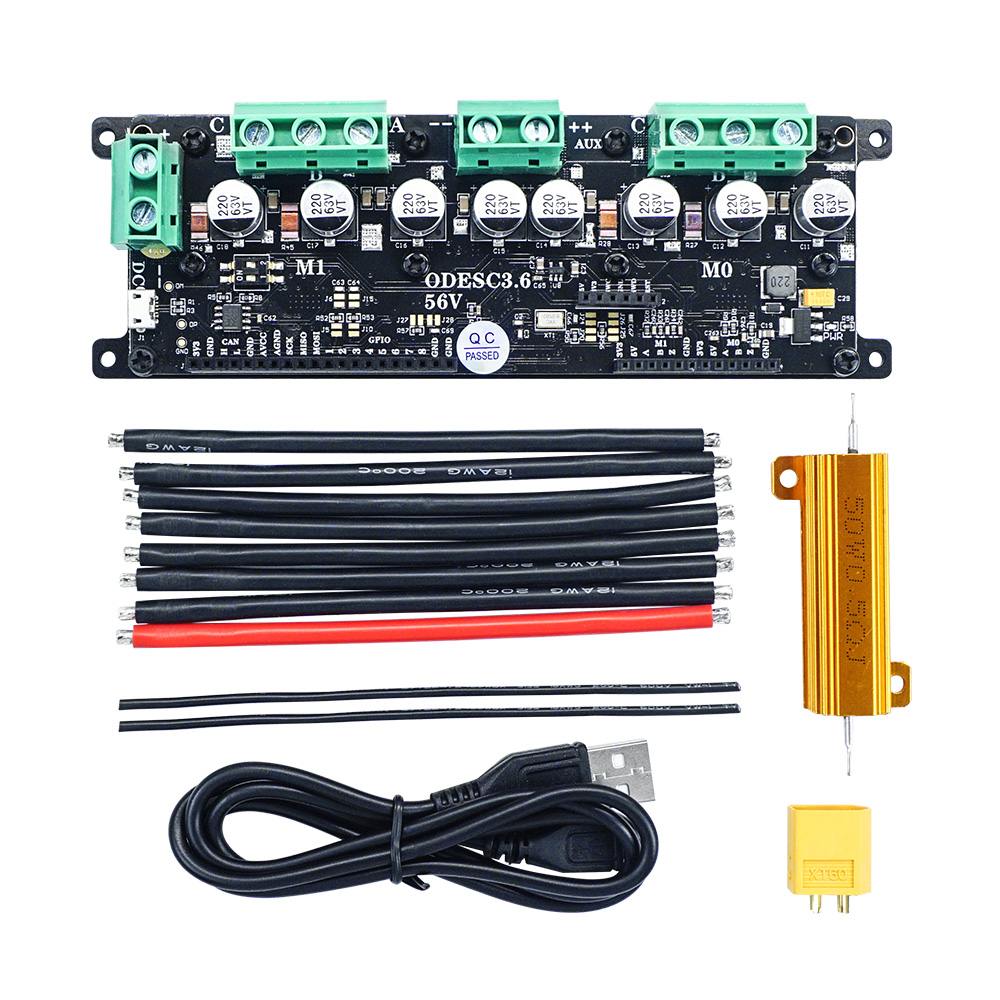 Odrive Dual Brushless Motor Controller - ODESC3.6 เพิ่มประสิทธิภาพมอเตอร์ไร้แปรงประสิทธิภาพสูงตัวควบคุมไดรฟ์คู่กําลังสูง FOC BLDC ขึ้นอยู่กับ ODrive